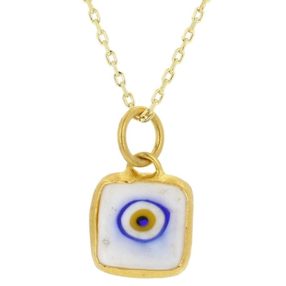 Jewelry - 24Kt Layered Silver Evil Eye Necklace